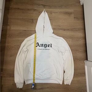 White Hoodie with 'Angel' Graphic